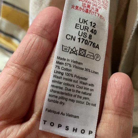 Topshop Summer Strip Peg Trousers NWT Sz US8 - Picture 8 of 9